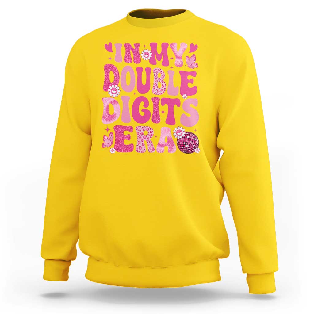 10 Years Old Birthday Girl Sweatshirt In My Double Digits Era - Wonder Print Shop