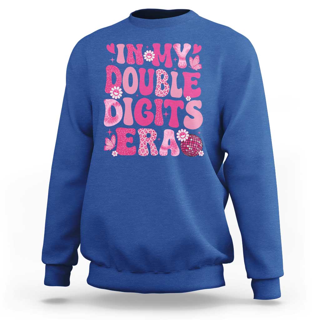 10 Years Old Birthday Girl Sweatshirt In My Double Digits Era - Wonder Print Shop