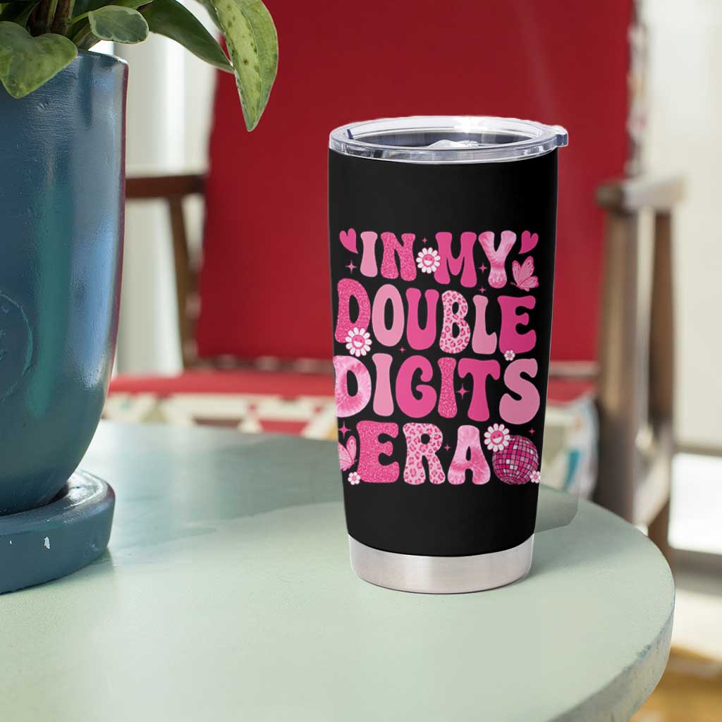 10 Years Old Birthday Girl Tumbler Cup In My Double Digits Era - Wonder Print Shop