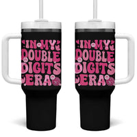 10 Years Old Birthday Girl Tumbler With Handle In My Double Digits Era - Wonder Print Shop