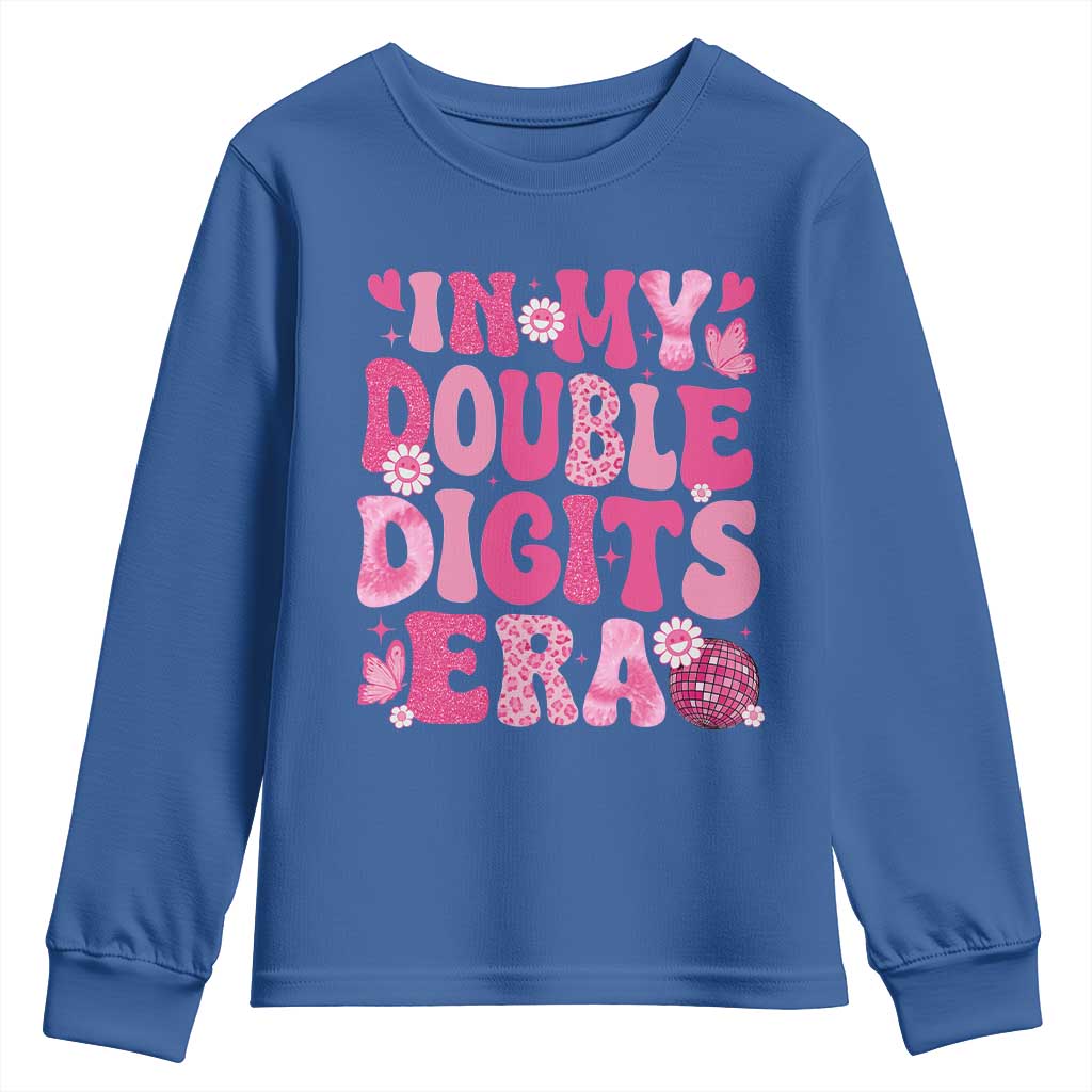 10 Years Old Birthday Girl Youth Sweatshirt In My Double Digits Era - Wonder Print Shop