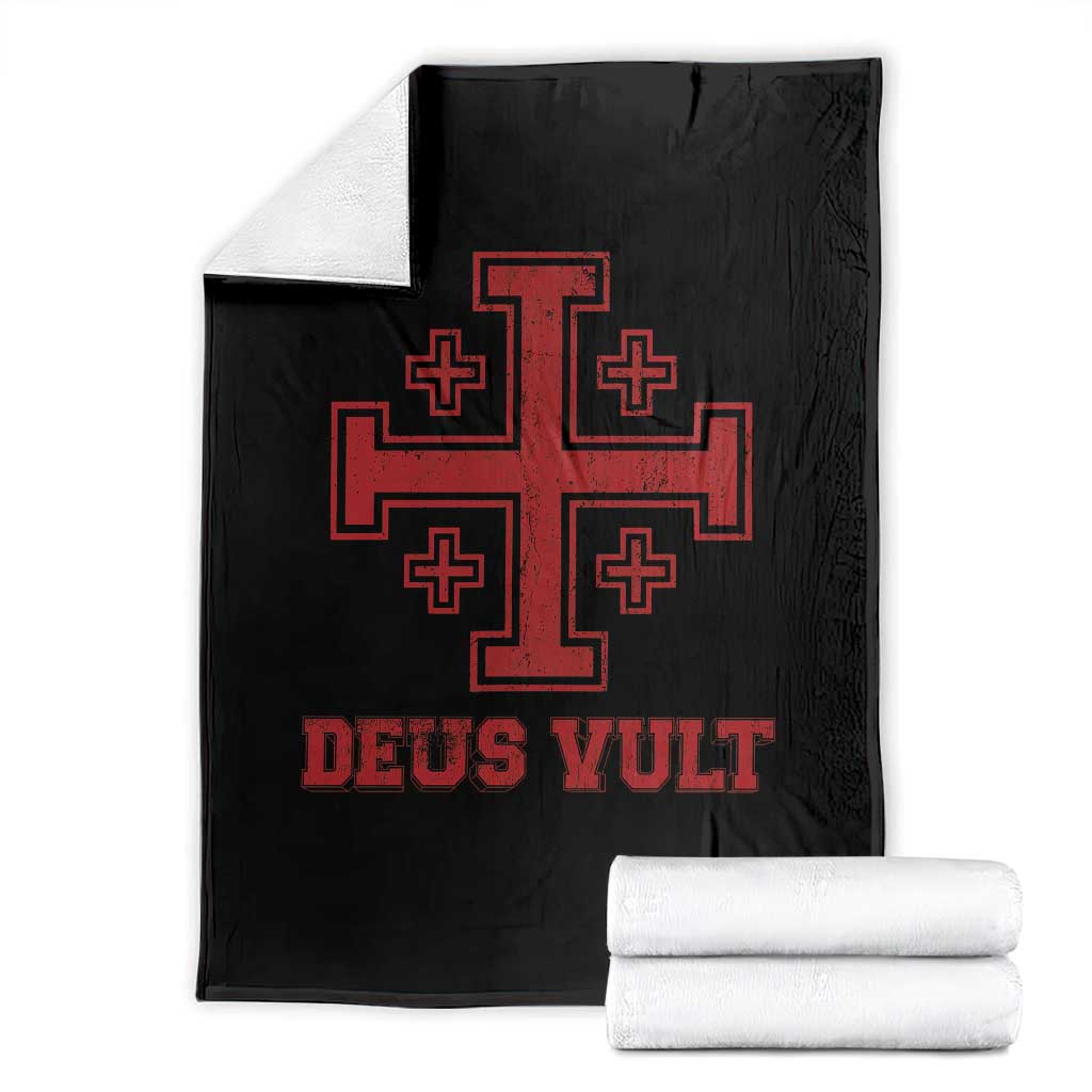 Catholic Knight Templar Crusader Cross Throw Blanket - Wonder Print Shop
