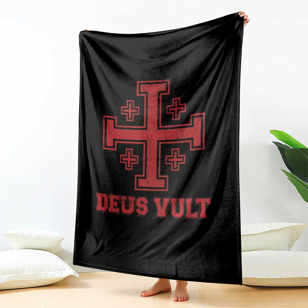Catholic Knight Templar Crusader Cross Throw Blanket - Wonder Print Shop