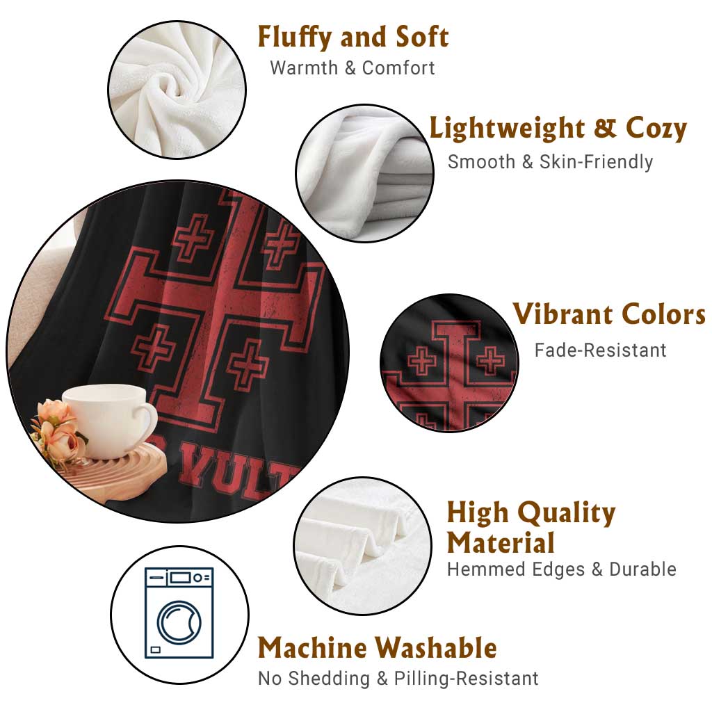 Catholic Knight Templar Crusader Cross Throw Blanket - Wonder Print Shop