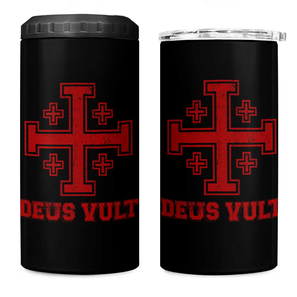 Catholic Knight Templar Crusader Cross 4 in 1 Can Cooler Tumbler - Wonder Print Shop