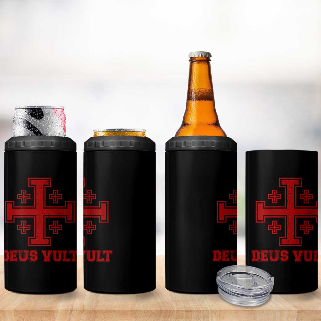 Catholic Knight Templar Crusader Cross 4 in 1 Can Cooler Tumbler - Wonder Print Shop