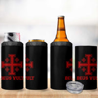 Catholic Knight Templar Crusader Cross 4 in 1 Can Cooler Tumbler - Wonder Print Shop