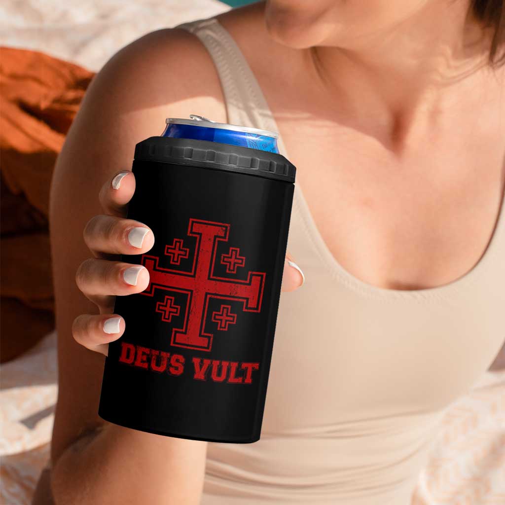 Catholic Knight Templar Crusader Cross 4 in 1 Can Cooler Tumbler - Wonder Print Shop