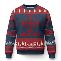 Catholic Knight Templar Crusader Cross Ugly Christmas Sweater - Wonder Print Shop