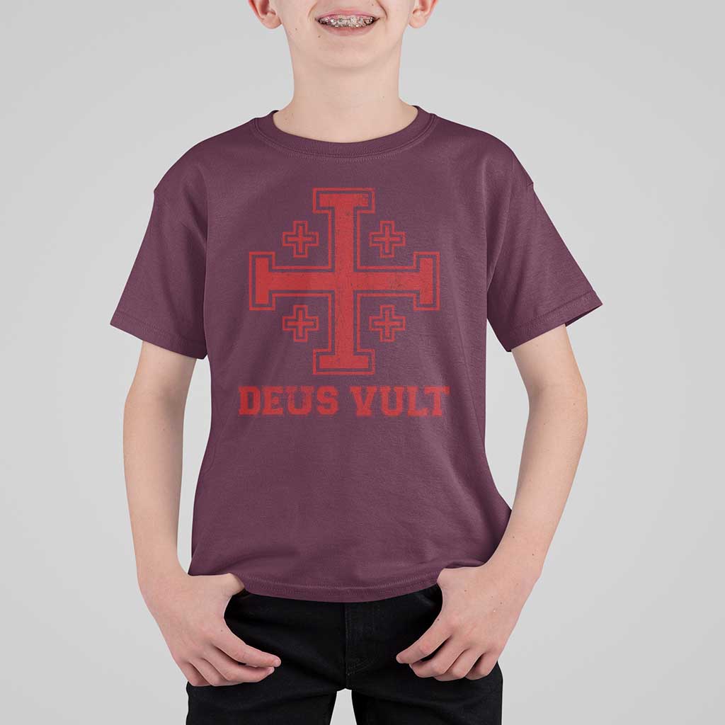 Catholic Knight Templar Crusader Cross T Shirt For Kid - Wonder Print Shop