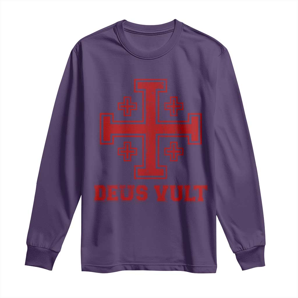 Catholic Knight Templar Crusader Cross Long Sleeve Shirt - Wonder Print Shop
