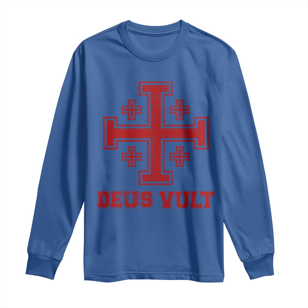 Catholic Knight Templar Crusader Cross Long Sleeve Shirt - Wonder Print Shop