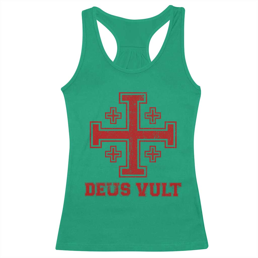 Catholic Knight Templar Crusader Cross Racerback Tank Top - Wonder Print Shop