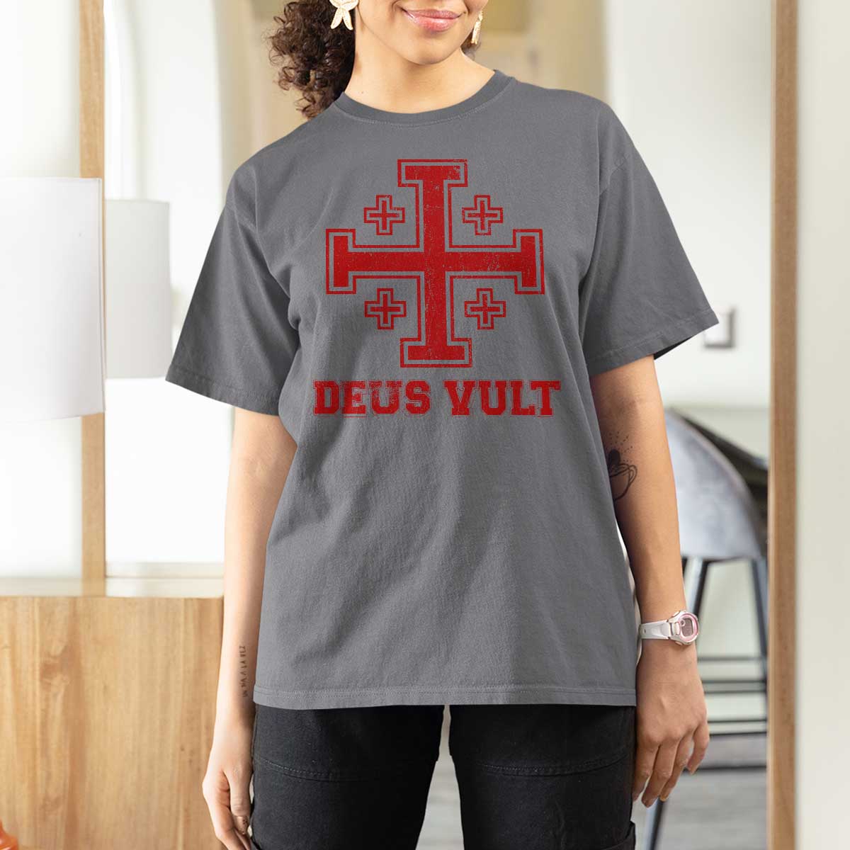 Catholic Knight Templar Crusader Cross T Shirt For Women - Wonder Print Shop