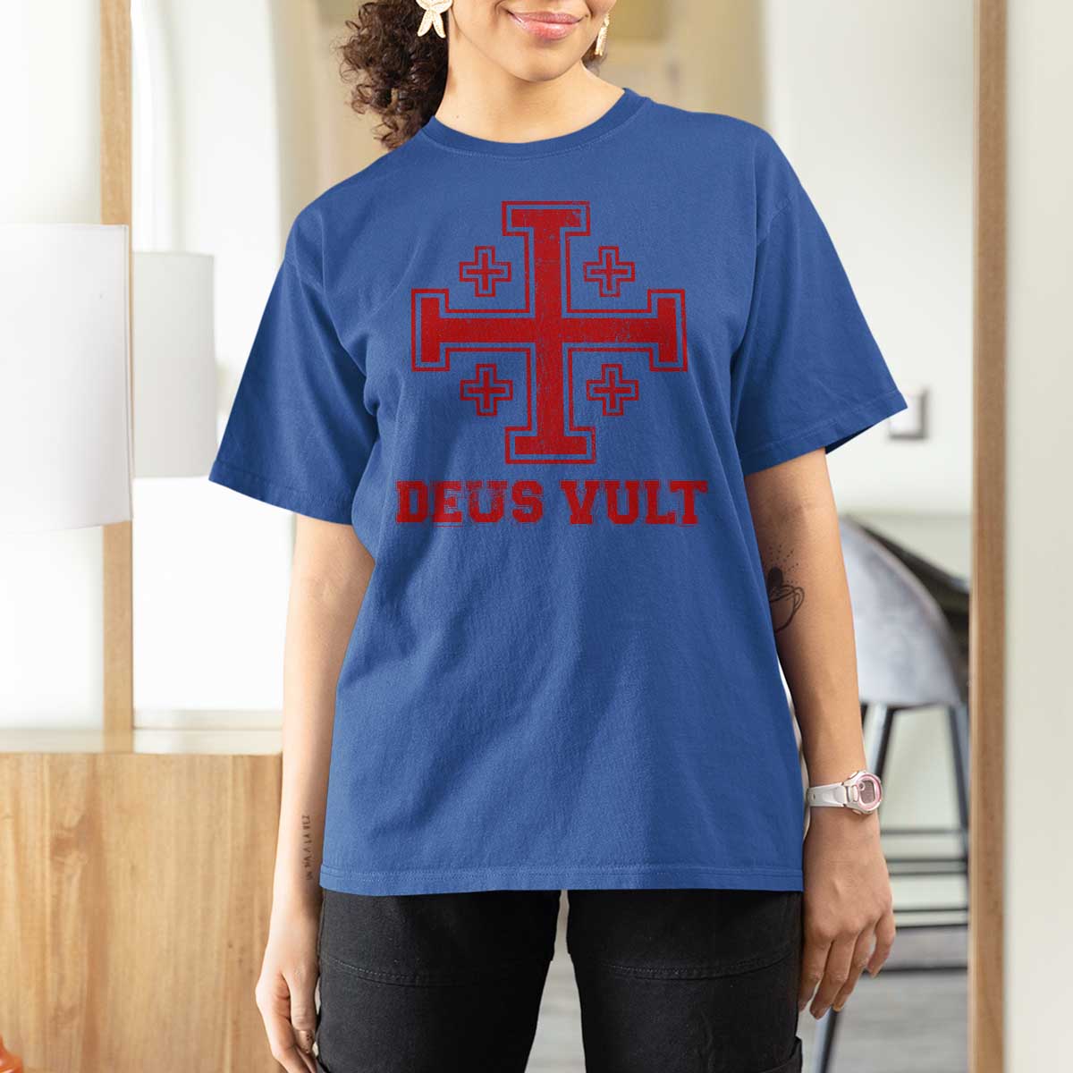 Catholic Knight Templar Crusader Cross T Shirt For Women - Wonder Print Shop