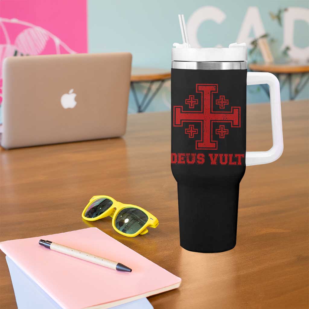 Catholic Knight Templar Crusader Cross Tumbler With Handle - Wonder Print Shop