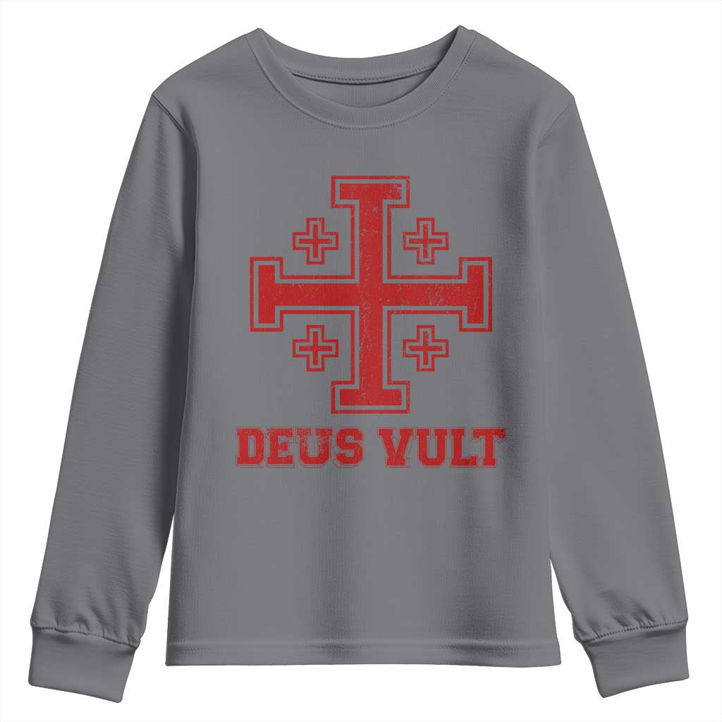 Catholic Knight Templar Crusader Cross Youth Sweatshirt - Wonder Print Shop