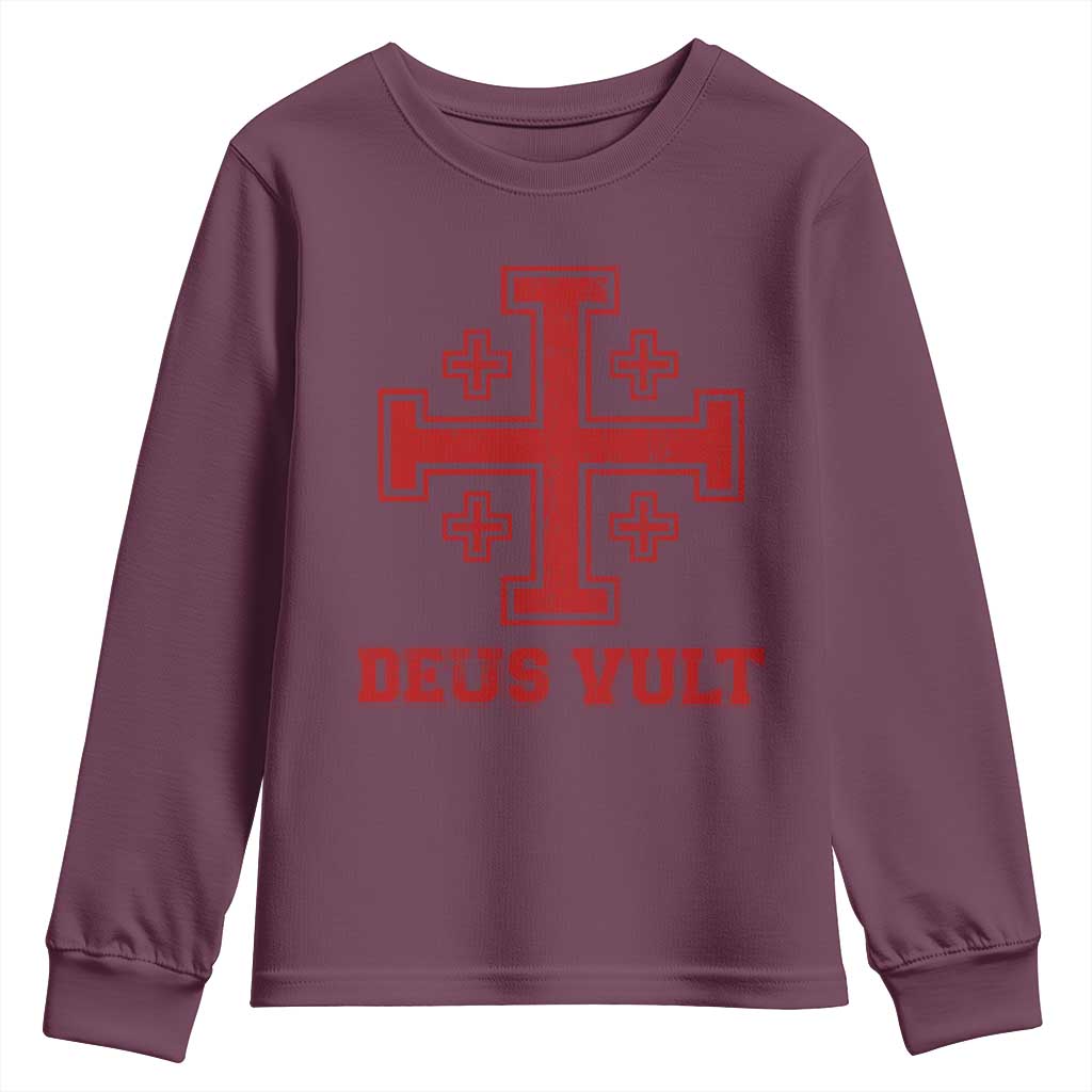 Catholic Knight Templar Crusader Cross Youth Sweatshirt - Wonder Print Shop
