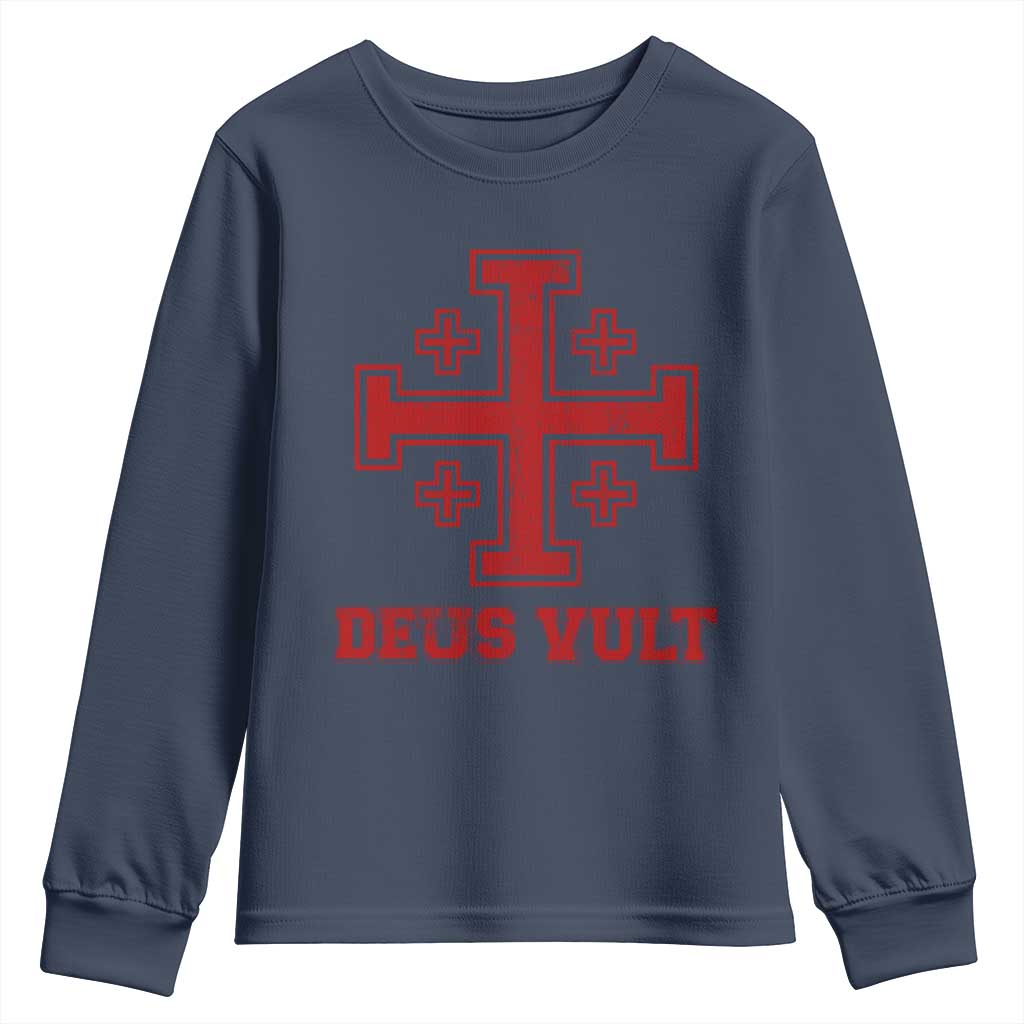Catholic Knight Templar Crusader Cross Youth Sweatshirt - Wonder Print Shop