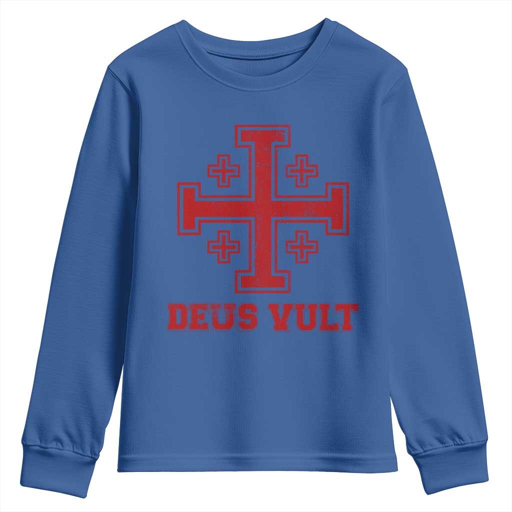 Catholic Knight Templar Crusader Cross Youth Sweatshirt - Wonder Print Shop