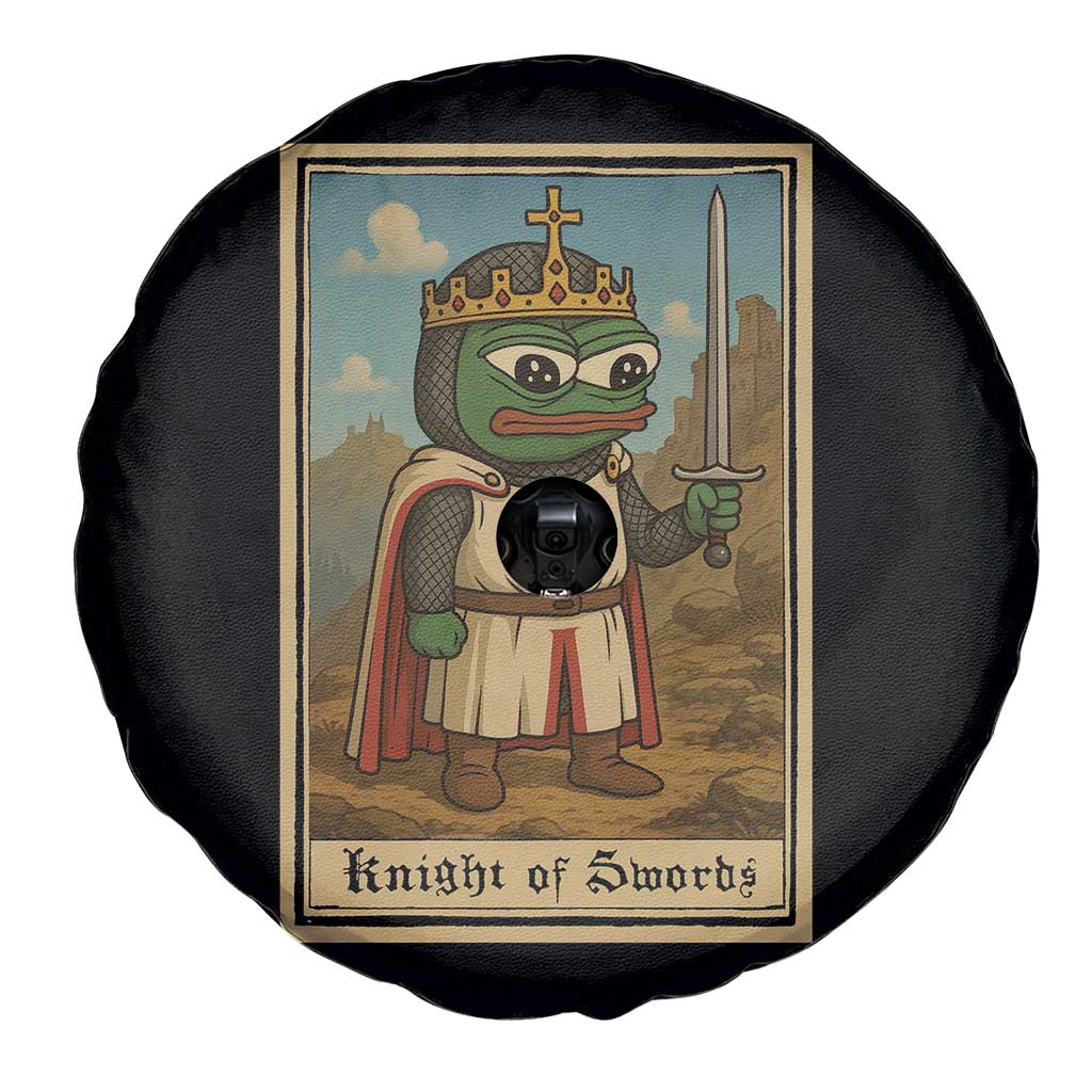 Funny Knight Meme Spare Tire Cover Vintage Pepe Frog Templar Crusader Fren Soldier - Wonder Print Shop