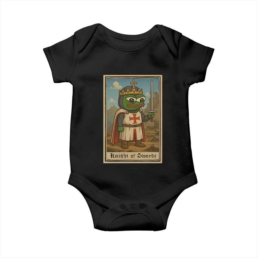 Funny Knight Meme Baby Onesie Vintage Pepe Frog Templar Crusader Fren Soldier - Wonder Print Shop