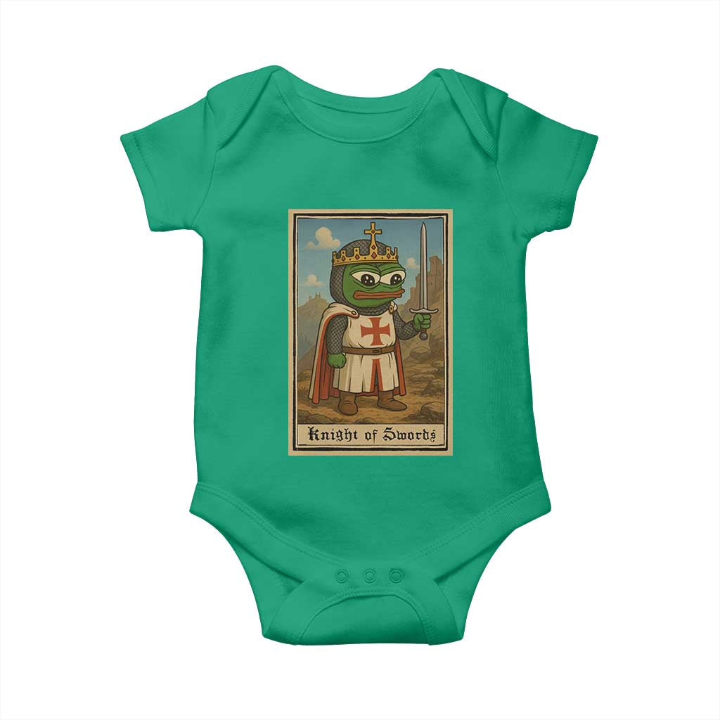 Funny Knight Meme Baby Onesie Vintage Pepe Frog Templar Crusader Fren Soldier - Wonder Print Shop