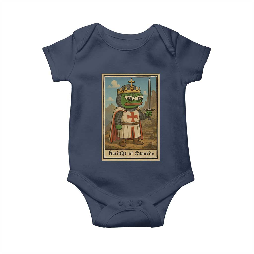 Funny Knight Meme Baby Onesie Vintage Pepe Frog Templar Crusader Fren Soldier - Wonder Print Shop