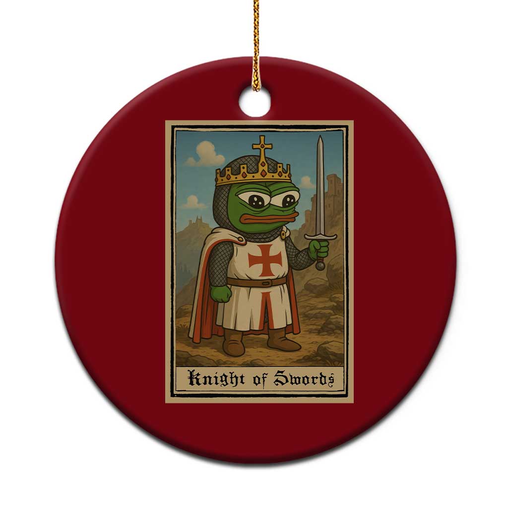 Funny Knight Meme Ceramic Ornament Vintage Pepe Frog Templar Crusader Fren Soldier - Wonder Print Shop