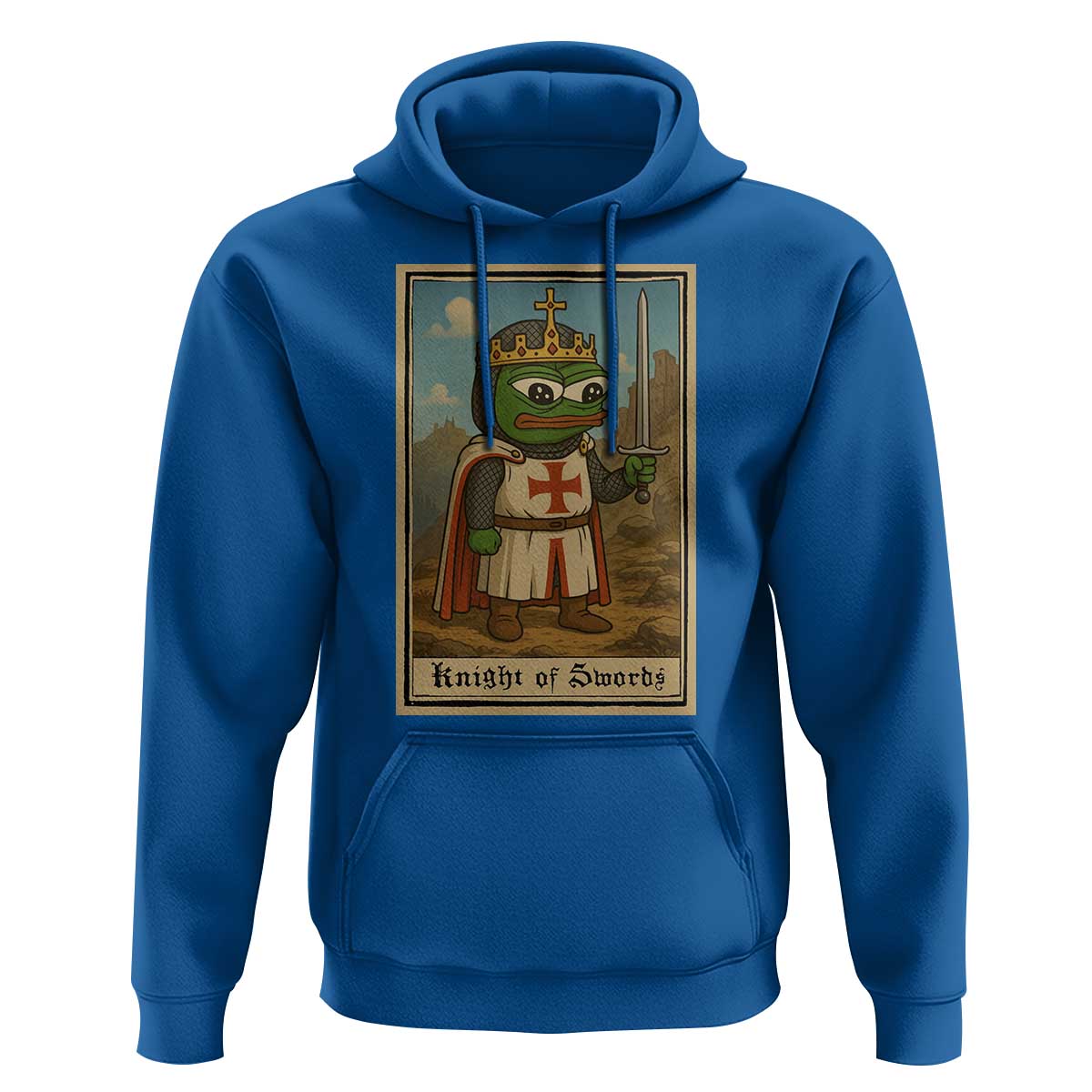 Funny Knight Meme Hoodie Vintage Pepe Frog Templar Crusader Fren Soldier - Wonder Print Shop
