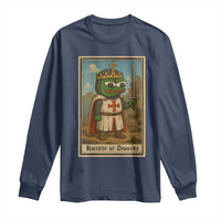 Funny Knight Meme Long Sleeve Shirt Vintage Pepe Frog Templar Crusader Fren Soldier - Wonder Print Shop