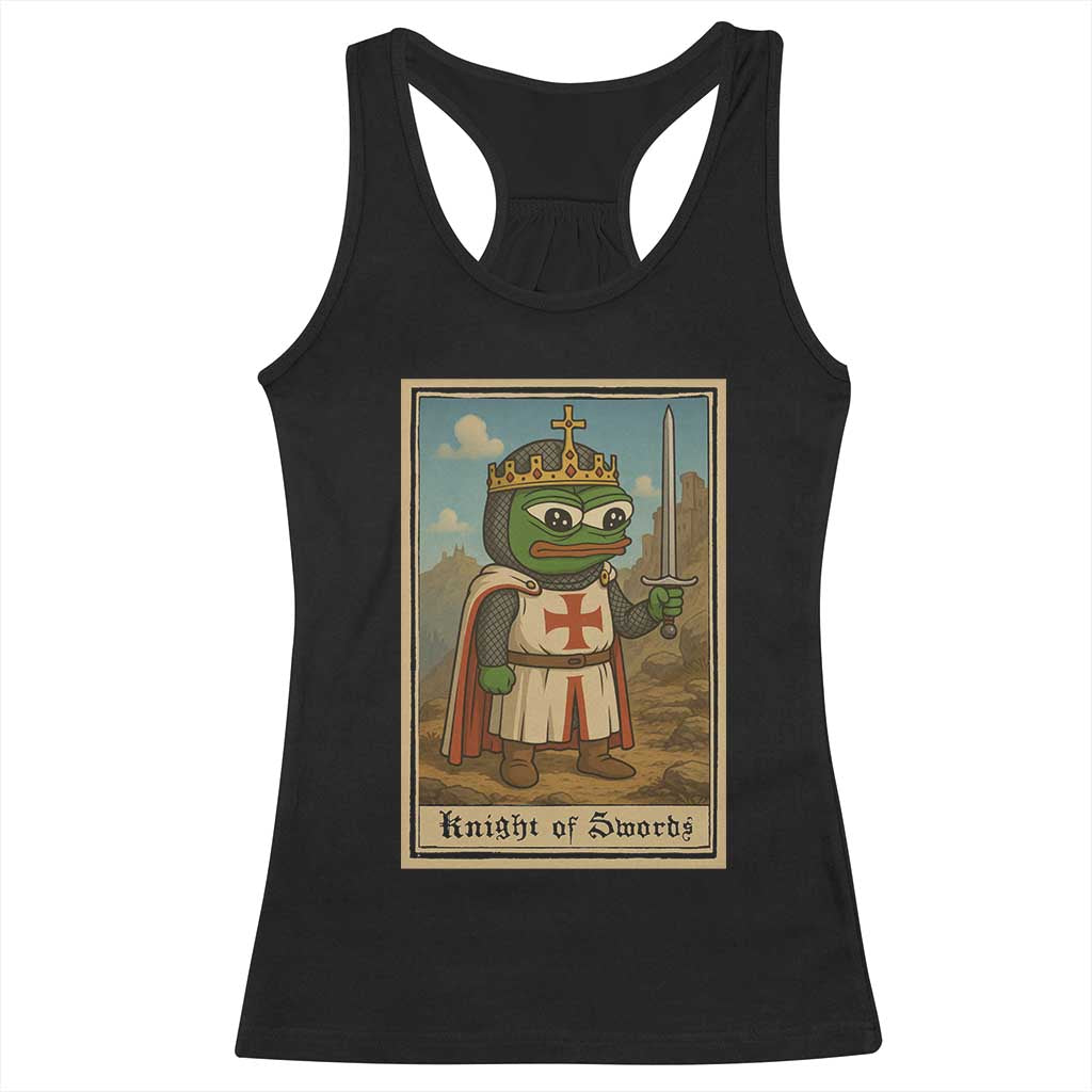 Funny Knight Meme Racerback Tank Top Vintage Pepe Frog Templar Crusader Fren Soldier - Wonder Print Shop