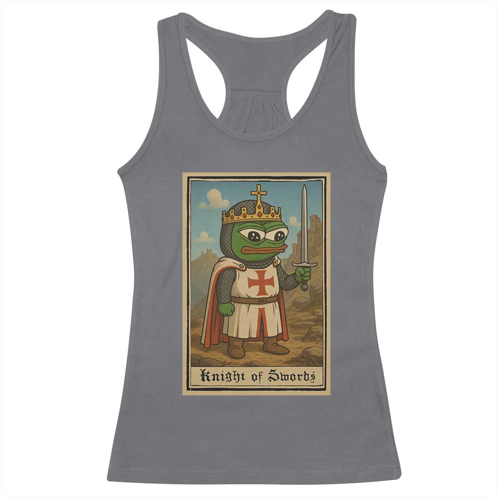 Funny Knight Meme Racerback Tank Top Vintage Pepe Frog Templar Crusader Fren Soldier - Wonder Print Shop
