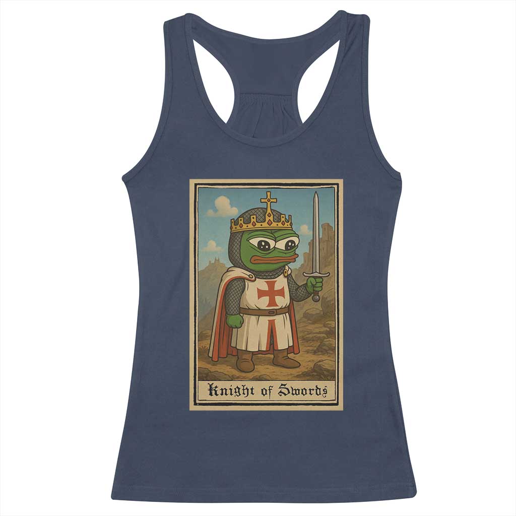 Funny Knight Meme Racerback Tank Top Vintage Pepe Frog Templar Crusader Fren Soldier - Wonder Print Shop