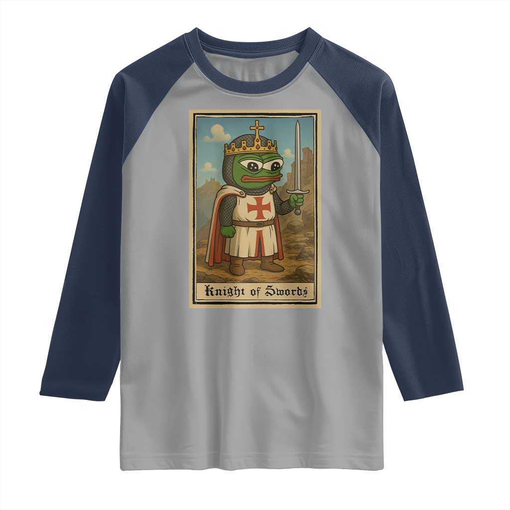 Funny Knight Meme Raglan Shirt Vintage Pepe Frog Templar Crusader Fren Soldier - Wonder Print Shop