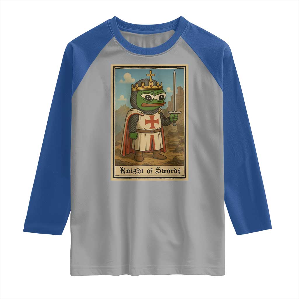 Funny Knight Meme Raglan Shirt Vintage Pepe Frog Templar Crusader Fren Soldier - Wonder Print Shop