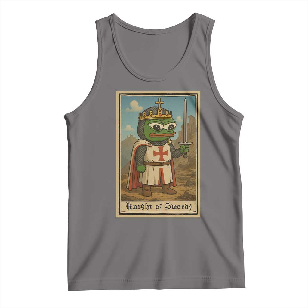 Funny Knight Meme Tank Top Vintage Pepe Frog Templar Crusader Fren Soldier - Wonder Print Shop