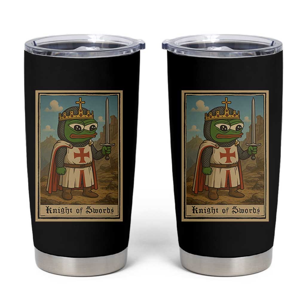 Funny Knight Meme Tumbler Cup Vintage Pepe Frog Templar Crusader Fren Soldier - Wonder Print Shop