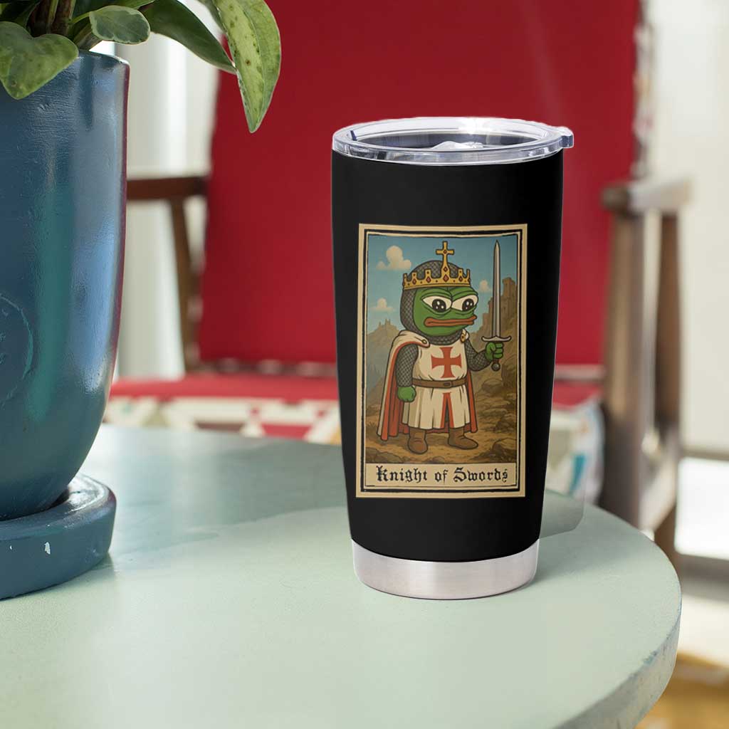 Funny Knight Meme Tumbler Cup Vintage Pepe Frog Templar Crusader Fren Soldier - Wonder Print Shop