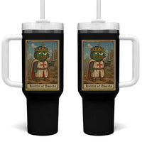 Funny Knight Meme Tumbler With Handle Vintage Pepe Frog Templar Crusader Fren Soldier - Wonder Print Shop
