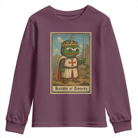 Funny Knight Meme Youth Sweatshirt Vintage Pepe Frog Templar Crusader Fren Soldier - Wonder Print Shop