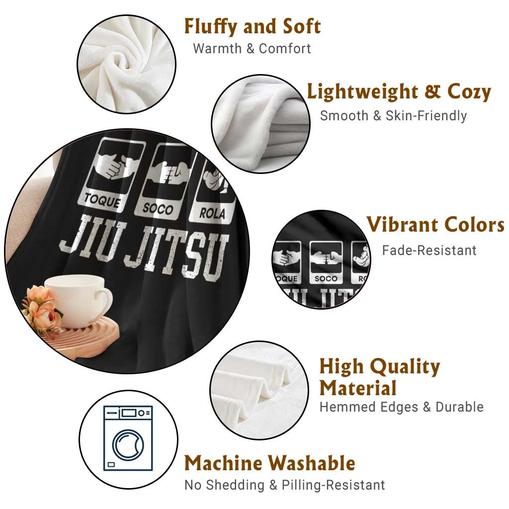 Funny BJJ Throw Blanket Toque Soco Rola Brazilian Jiu Jitsu - Wonder Print Shop