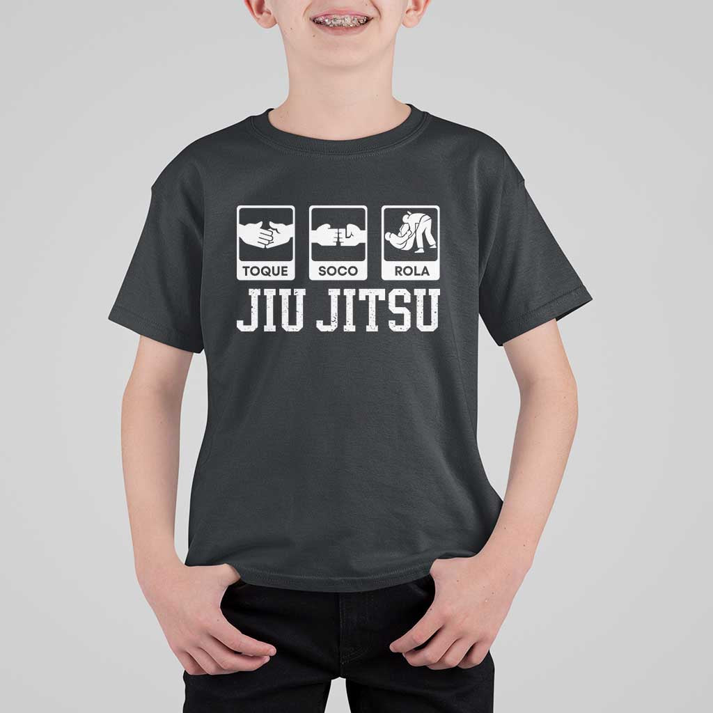 Funny BJJ T Shirt For Kid Toque Soco Rola Brazilian Jiu Jitsu - Wonder Print Shop