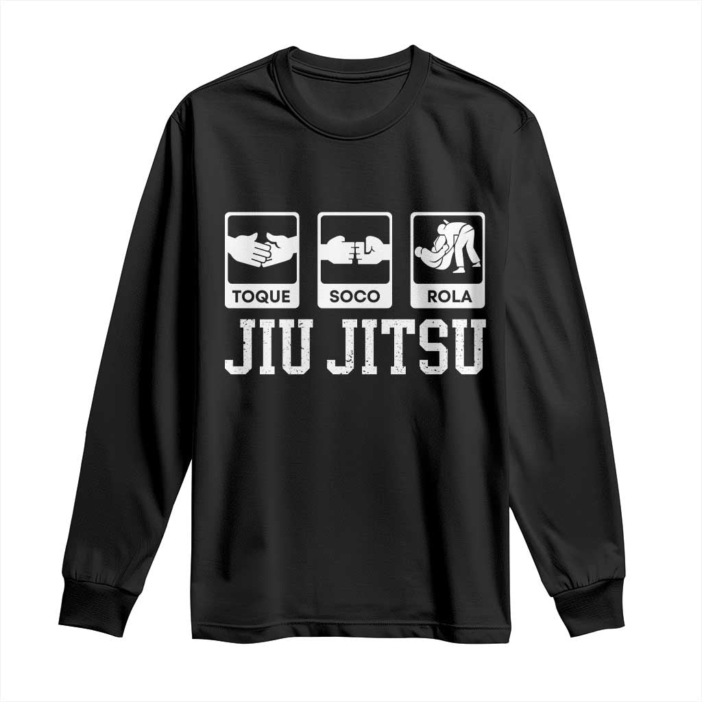 Funny BJJ Long Sleeve Shirt Toque Soco Rola Brazilian Jiu Jitsu - Wonder Print Shop