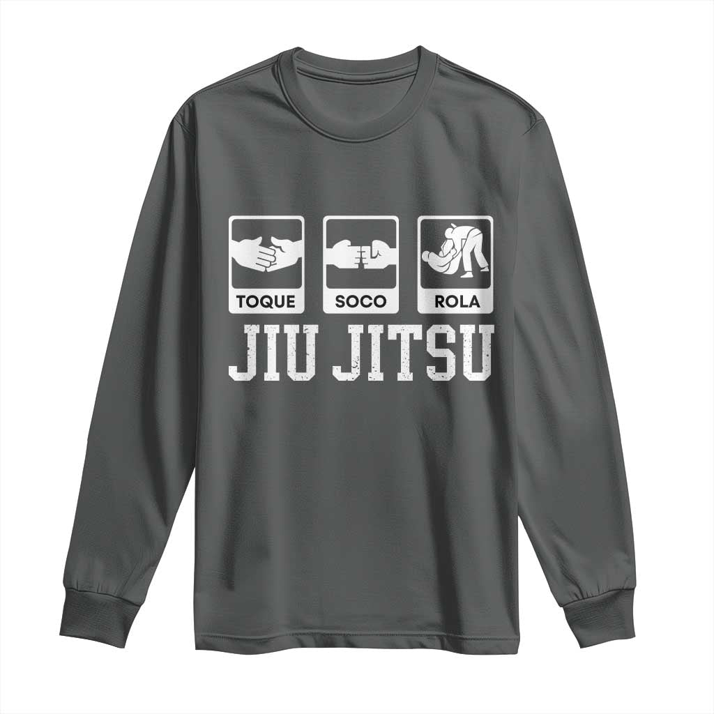 Funny BJJ Long Sleeve Shirt Toque Soco Rola Brazilian Jiu Jitsu - Wonder Print Shop