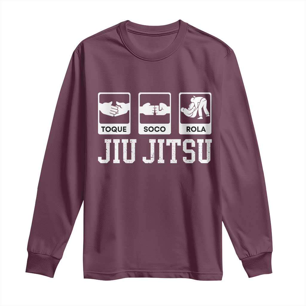 Funny BJJ Long Sleeve Shirt Toque Soco Rola Brazilian Jiu Jitsu - Wonder Print Shop