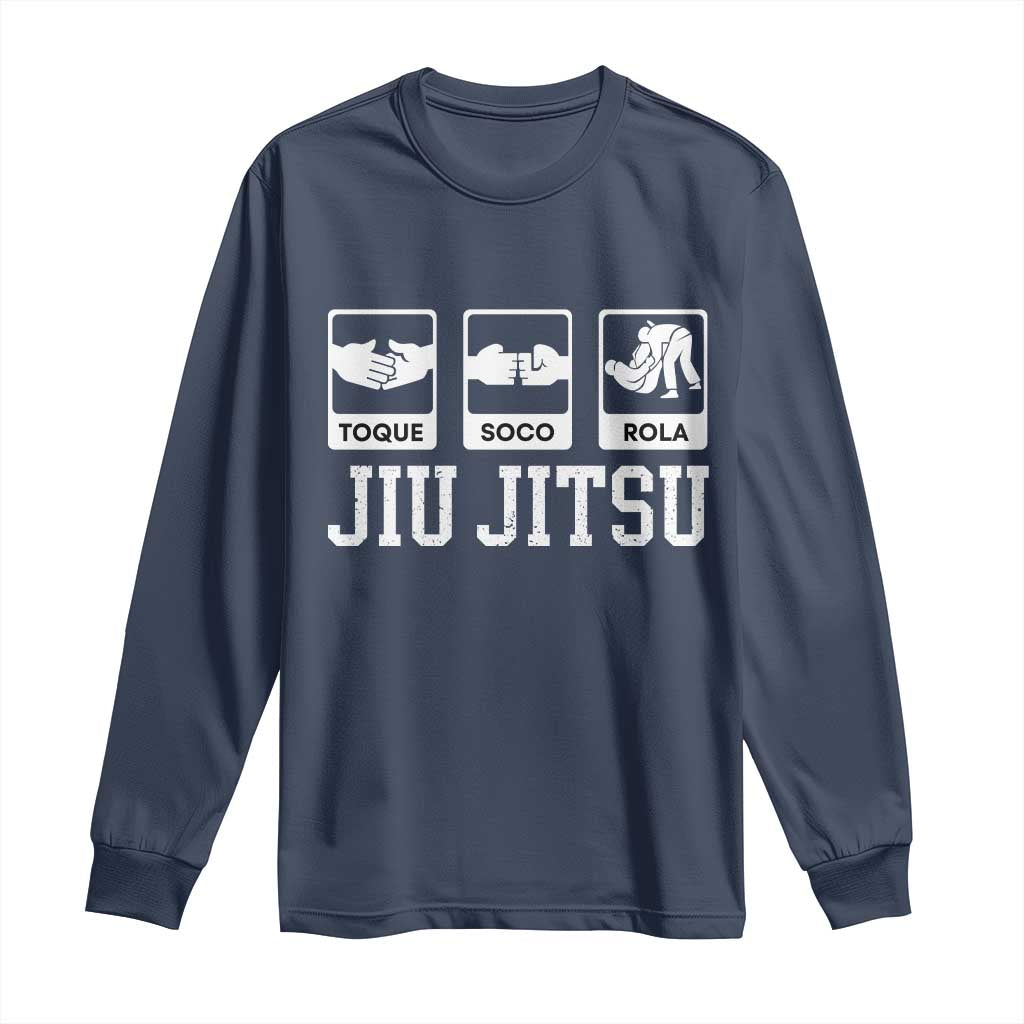 Funny BJJ Long Sleeve Shirt Toque Soco Rola Brazilian Jiu Jitsu - Wonder Print Shop