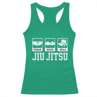 Funny BJJ Racerback Tank Top Toque Soco Rola Brazilian Jiu Jitsu - Wonder Print Shop