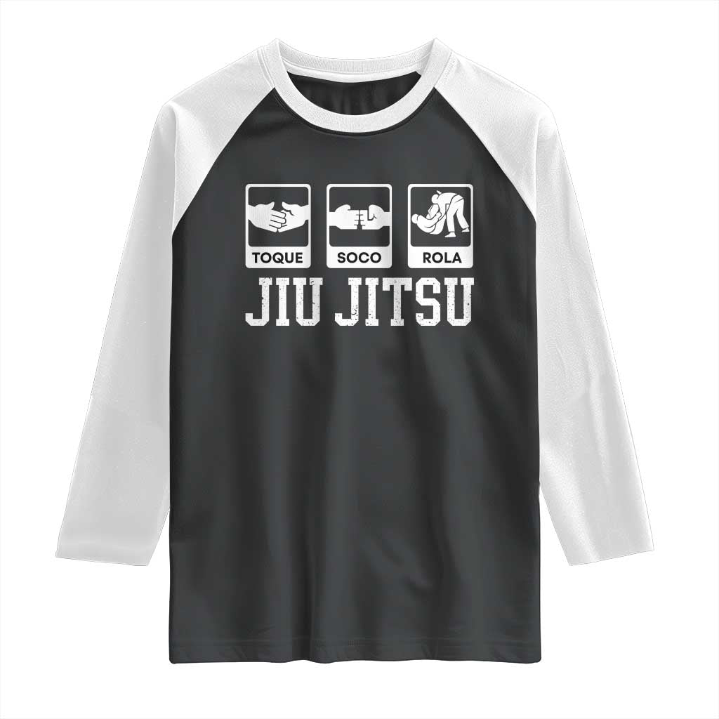 Funny BJJ Raglan Shirt Toque Soco Rola Brazilian Jiu Jitsu - Wonder Print Shop