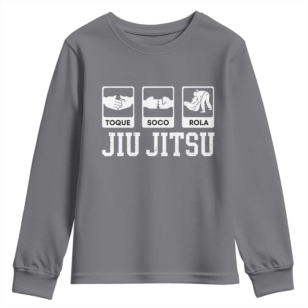 Funny BJJ Youth Sweatshirt Toque Soco Rola Brazilian Jiu Jitsu - Wonder Print Shop